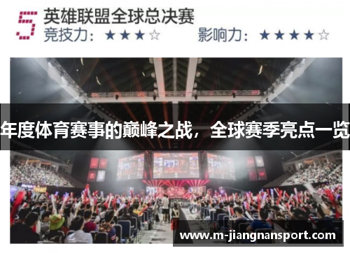 年度体育赛事的巅峰之战，全球赛季亮点一览